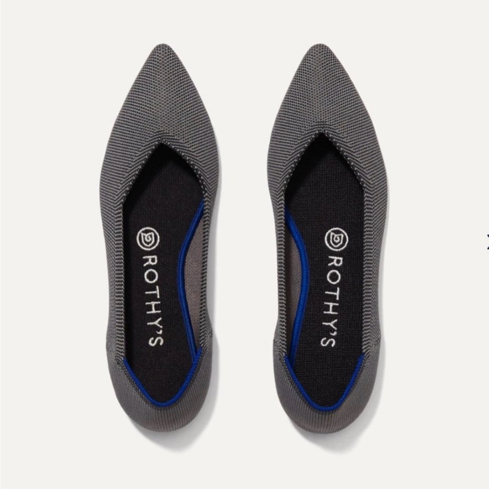 Rothy’s The Point Flats in Cloud Grey Birdseye with Extra Insoles ☁️